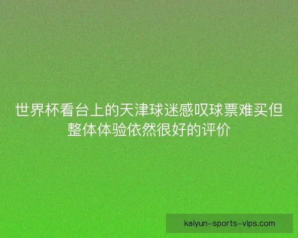 世界杯看台上的天津球迷感叹球票难买但整体体验依然很好的评价